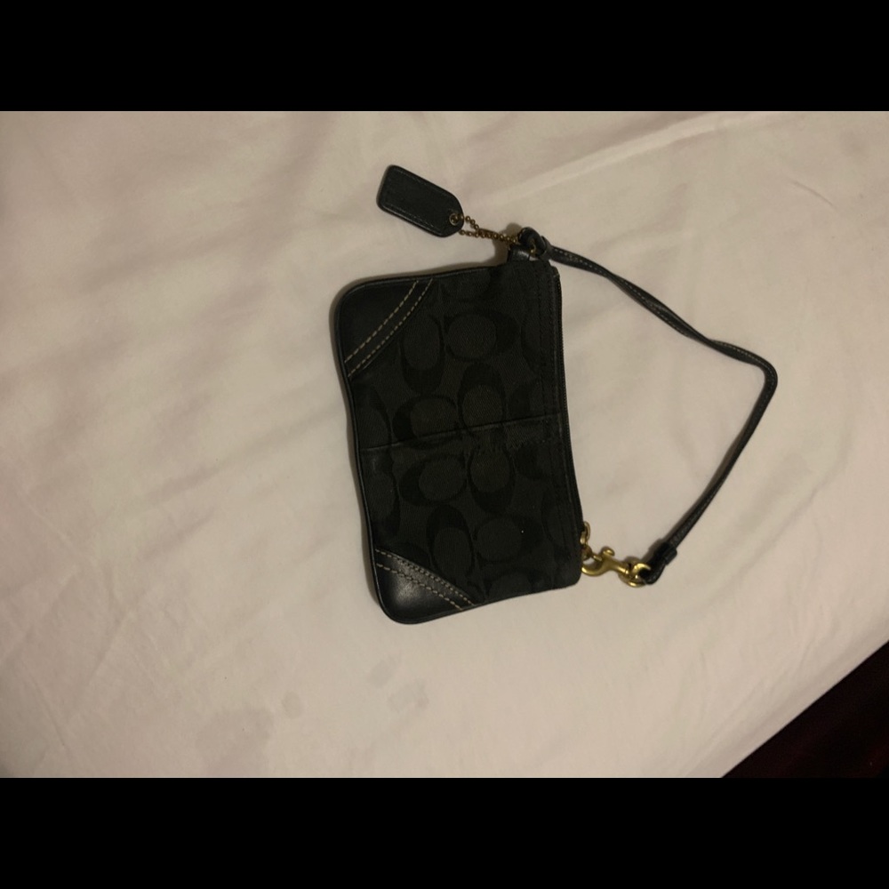 Coach black wristlet